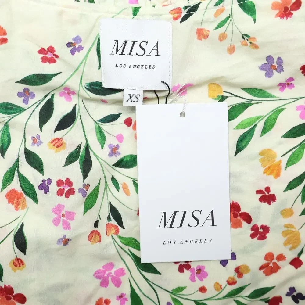MISA Los Angeles Iliana Spring Ditsy Ruffled Mini Cotton Dress Sz XS NEW - Picture 5 of 8